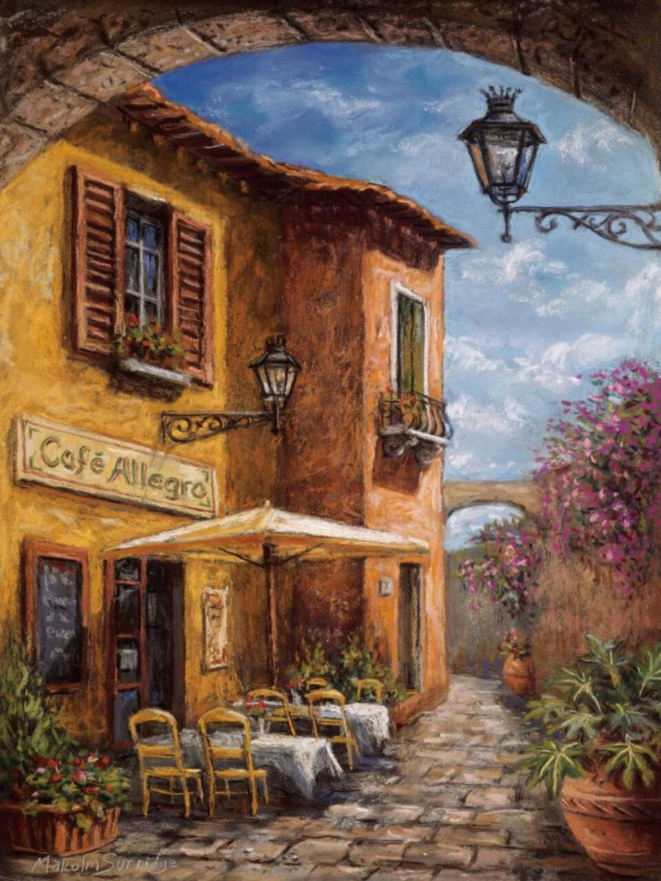 Courtyard Cafe Poster Print by Malcolm Surridge - Item # VARPDX12493